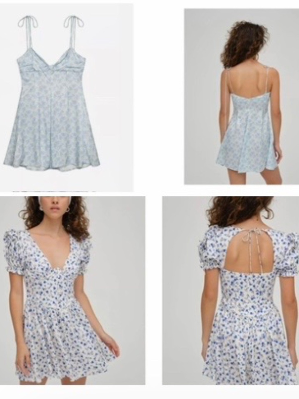 For Love and Lemons -Lot of TWO Mini-Dresses -Adira & Paulina Puff Sleeve M- NWT